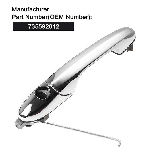 Outer Chrome Door Handle Right Offside Driver Side for Fiat 500 & 500C 735592012 Q