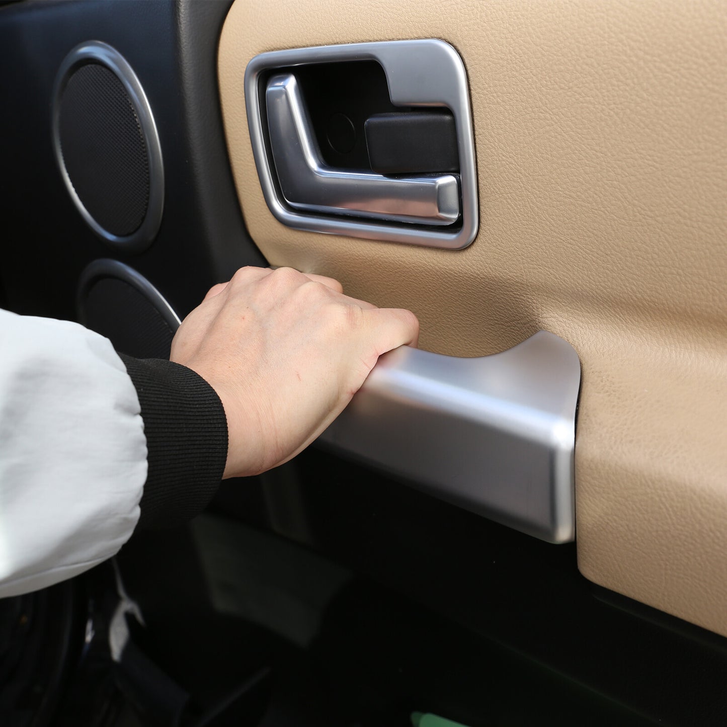 4x Silver ABS Interior Door Handle Panel Covers for Land Rover Discovery 3 2004-2009 n
