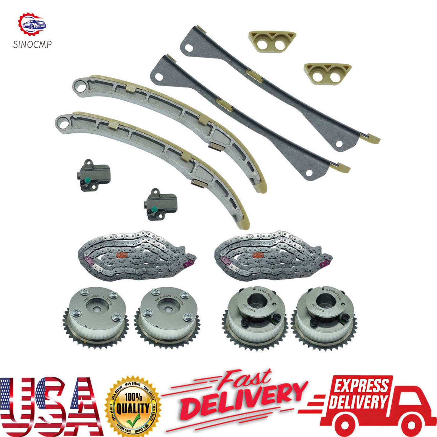 Engine Timing Chain Kit for Hyundai / for Kia Santa Fe Sorento Azera for Genesis 3.3L 3.8L