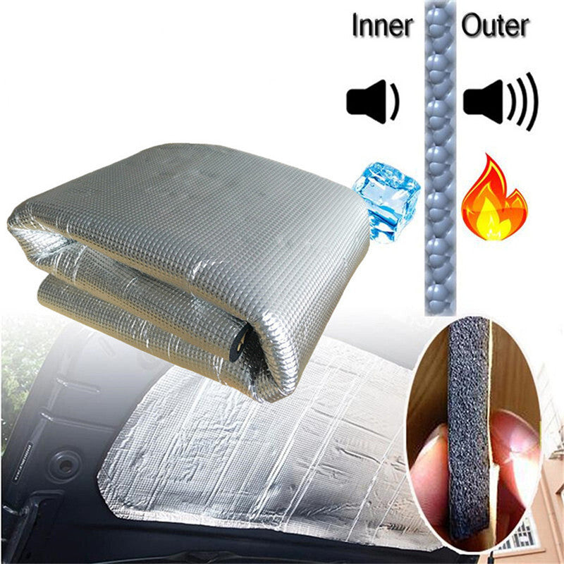 Sound Deadener Car Insulation Heat Shield Self-Adhesive Mat For Firewall Hood Q