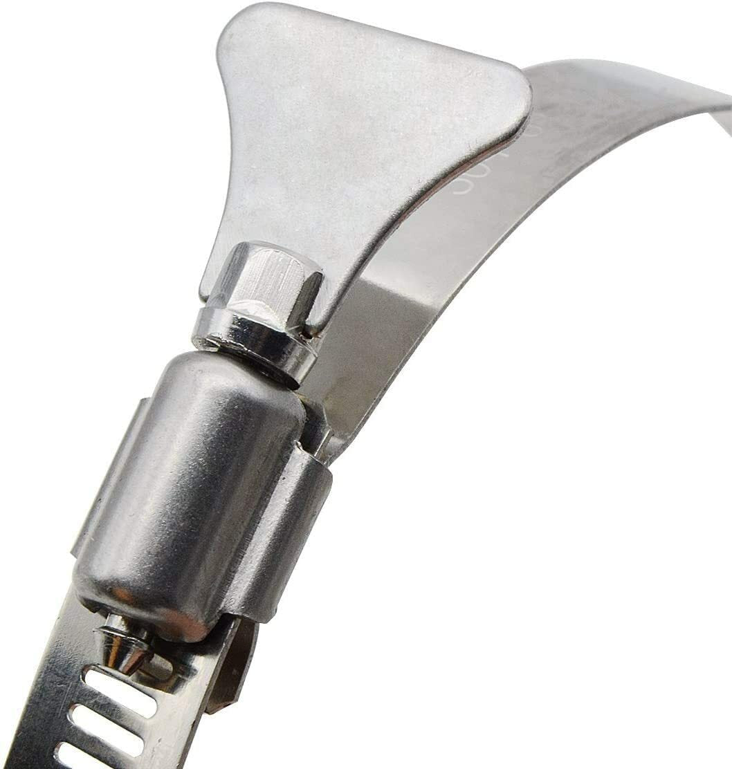 4-inch/6-pack hose clamps, 304 stainless steel, adjustable worm gear drive hose clamps.