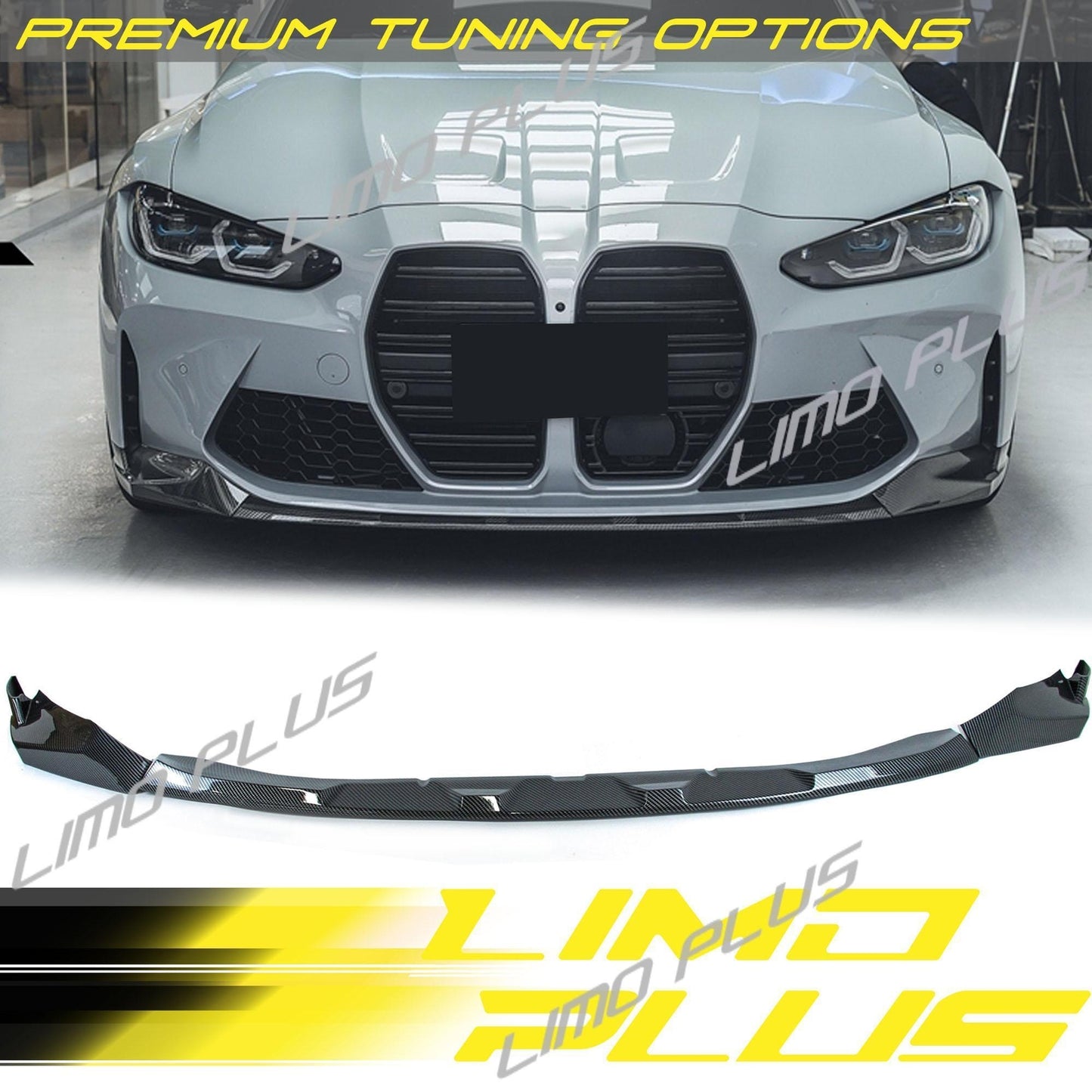 For 21-24 for BMW G80 M3 G82 M4 Performance Style Carbon Lok Front Bumper Lip Kit Q
