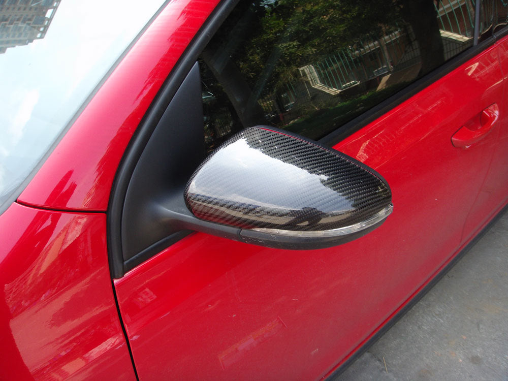 Carbon Fiber Side Add-on Mirror Cover Trim for Volkswagon for Golf 6 MK6 GTI R 09-12