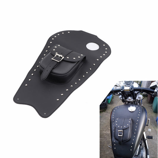 Black PU Leather Tank Cap Panel Cover Bag for Honda Shadow VT1100C C1 1987-1996 Q