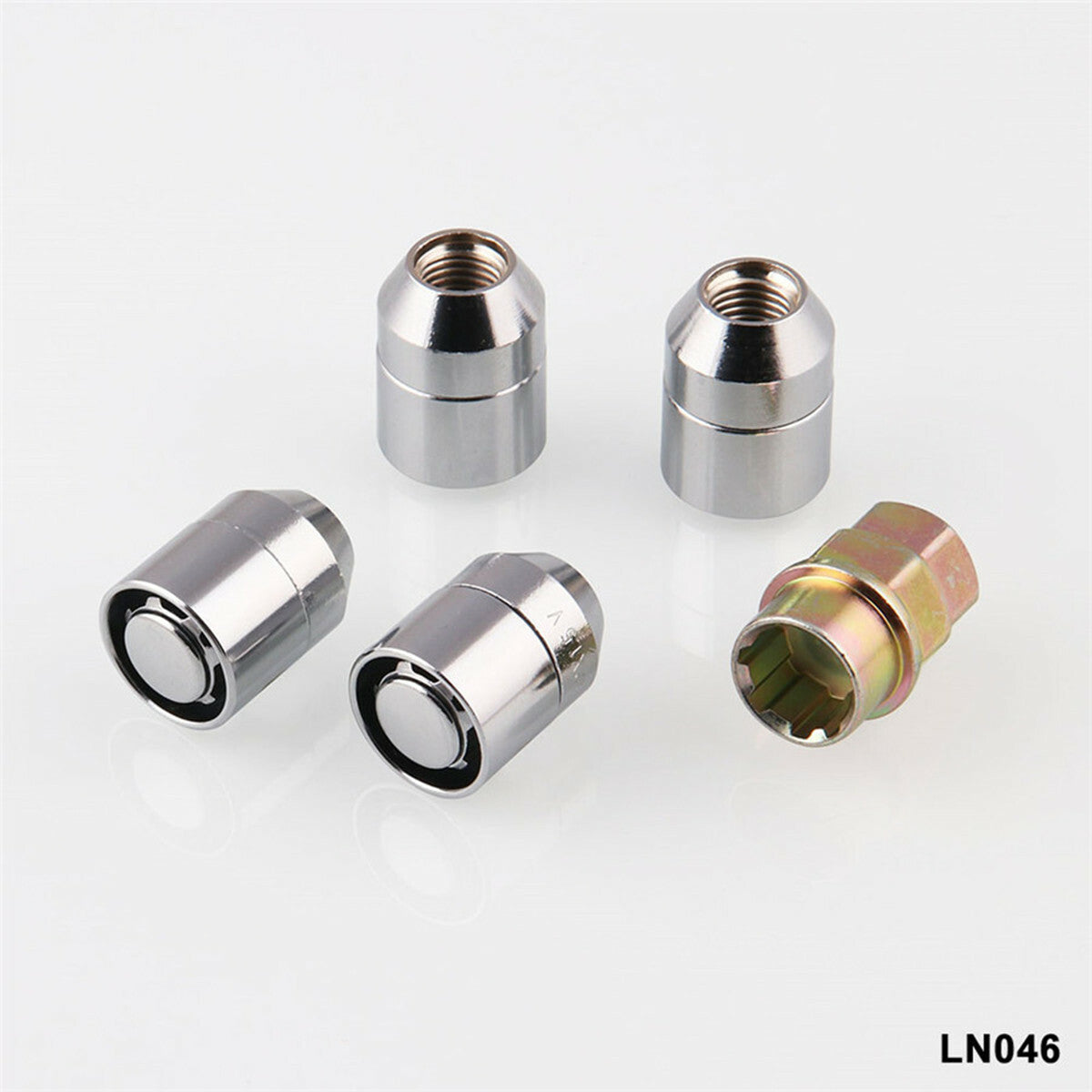 4pc Car Accessories M12x1.5 Alloy Steel Wheel Lug Nut Bolt Lock Set With 1 Key Q