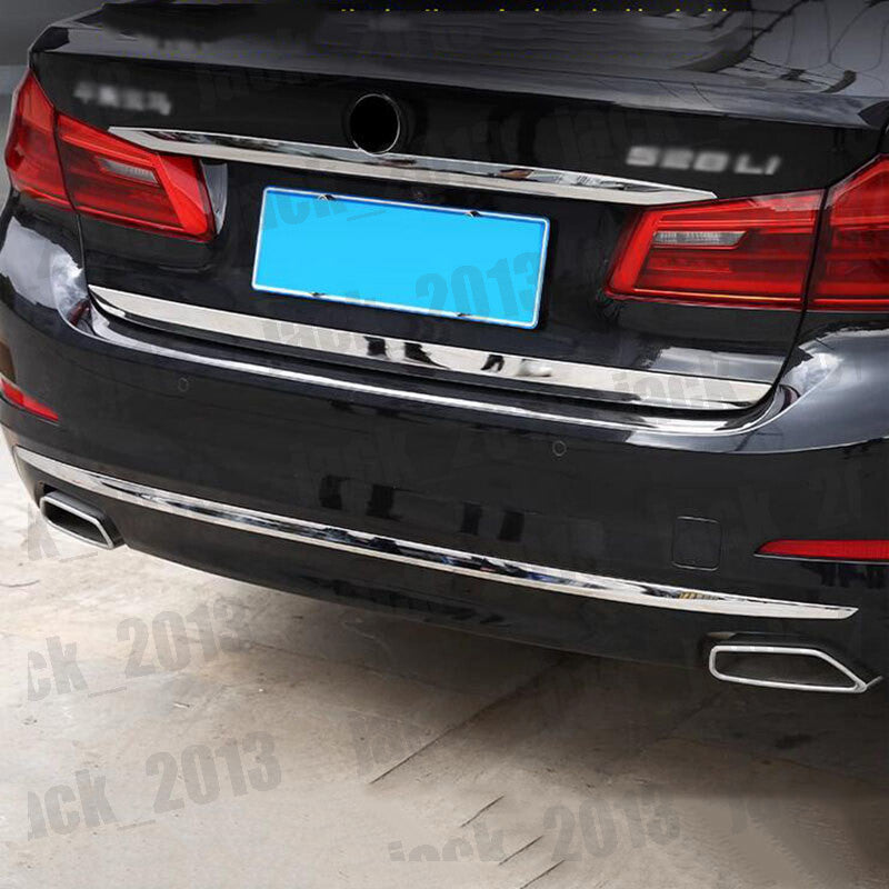 for BMW 5 Series 2011 2012 2023 stainless Rear Bumper Protector Strip Trim