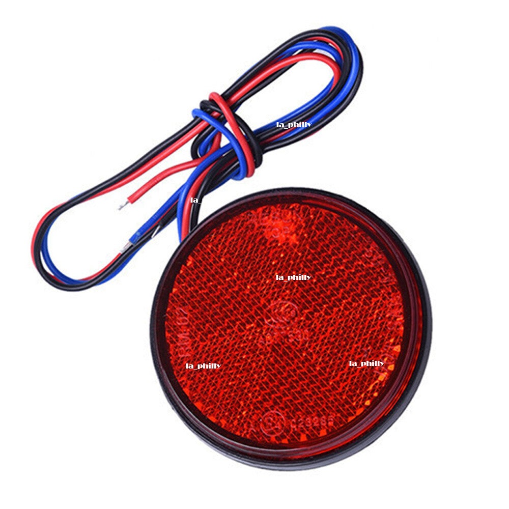 Motorcycle Truck 12V 24 LED Round Brake Stop Tail Rear Light Lamp-Red Q