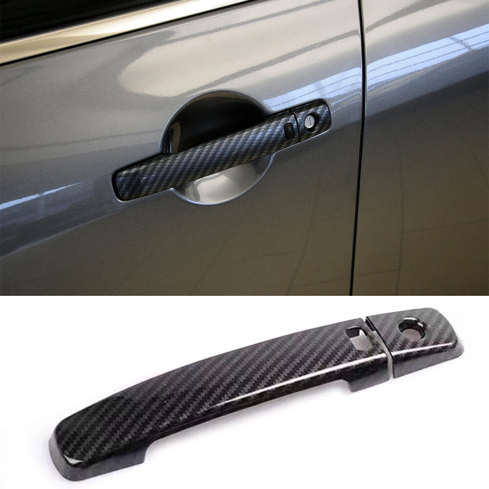 Smooth carbon fiber protective sleeve trim for 2009-13 for Infiniti G G37 side for smart door handles - n