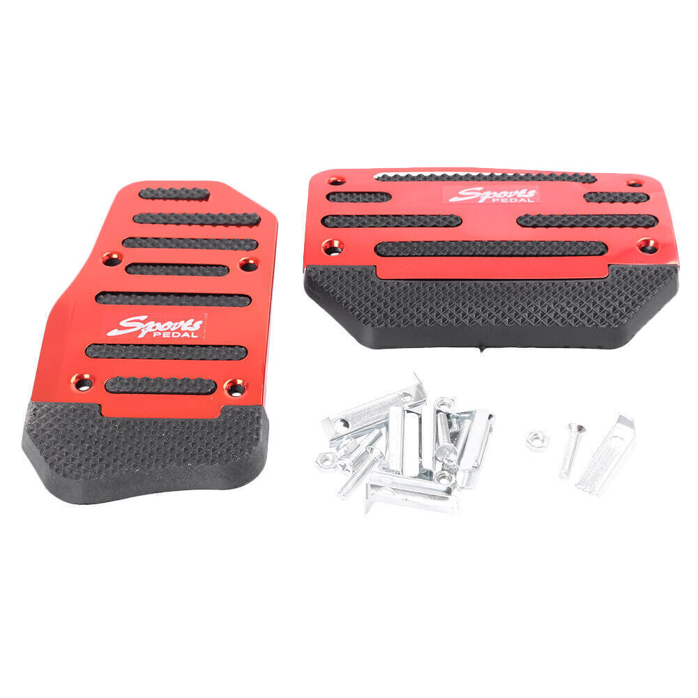 Manual brake footrest, sports foot pedal, anti-slip, red for cars, red for cars, blue for cars, silver for cars.