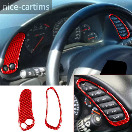 Red Carbon Fiber Speedometer Side Panel Trim for Chevrolet for Corvette C5 1998-2004