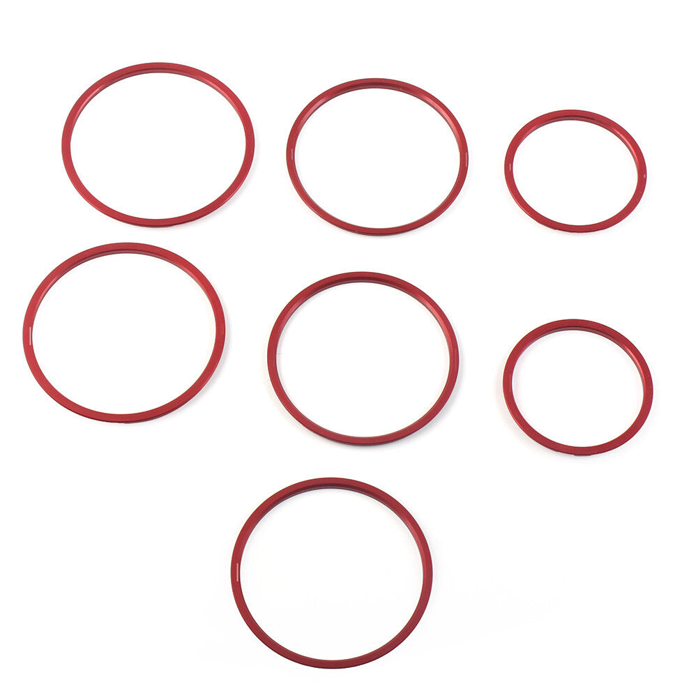 for Mercedes Benz C Class W205 AC Air Vent Outlet Inner Ring Cover Trim Red 7Pcs