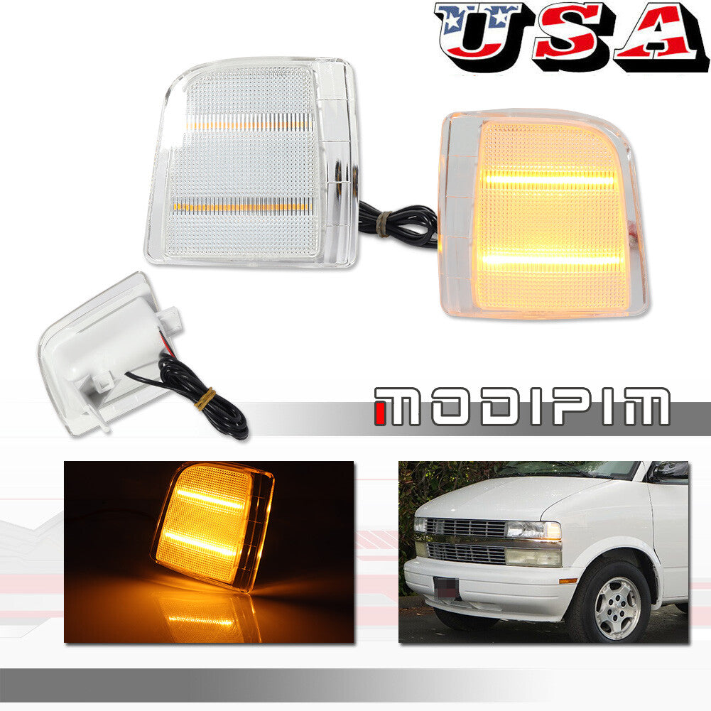 for Astro Corner Lights 1995 - 2005 Driver and Passenger Side Clear Amber - v