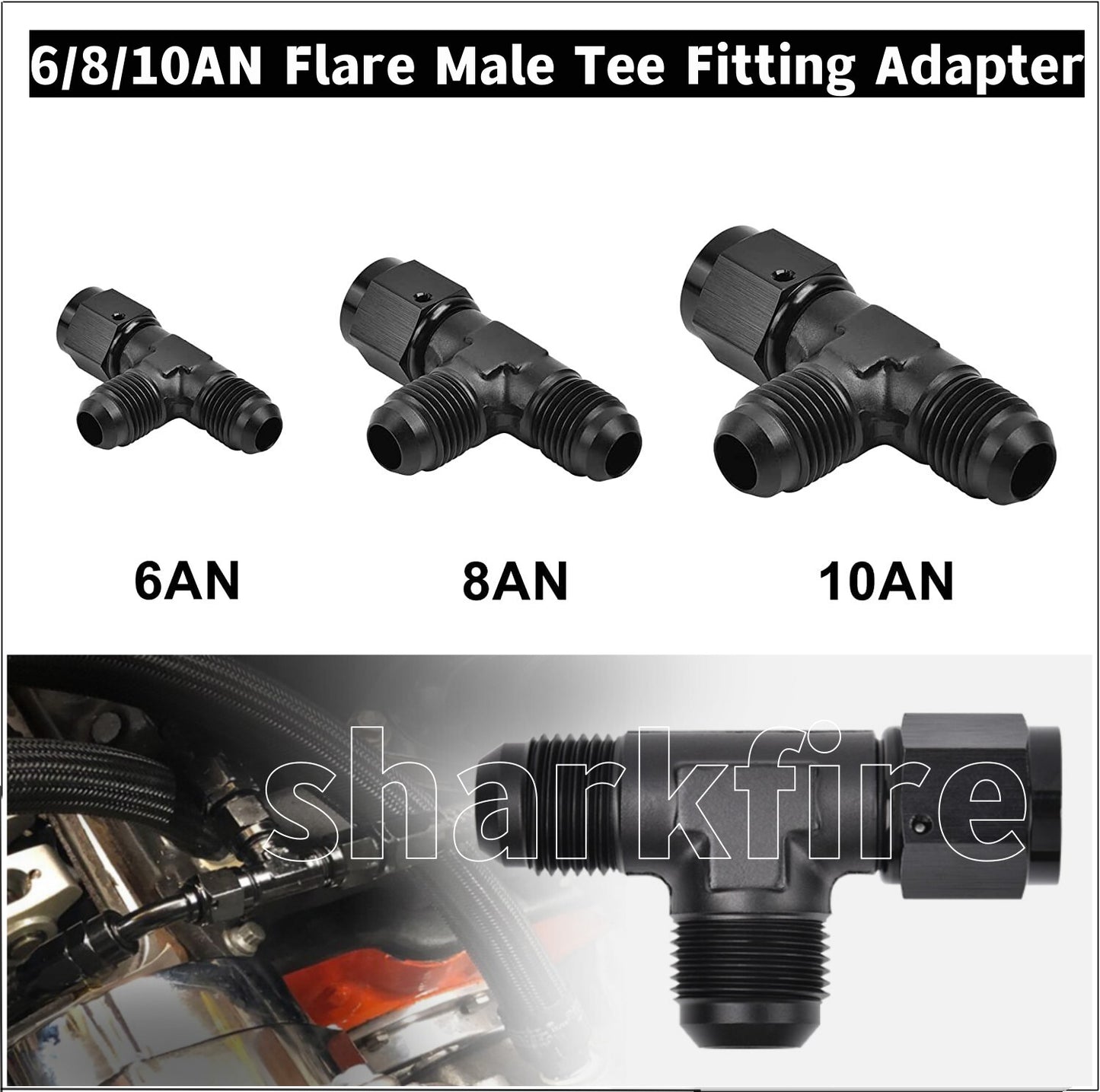 AN4 AN6 AN8 AN10 AN12 Flare male T-shirt accessory adapter quick connector tube screw