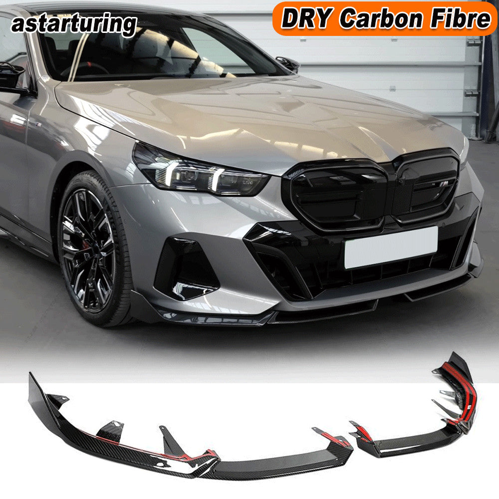 for BMW G60 530i 540i M-SPORT 2024UP Dry Carbon Fiber Front Bumper Lip Splitters