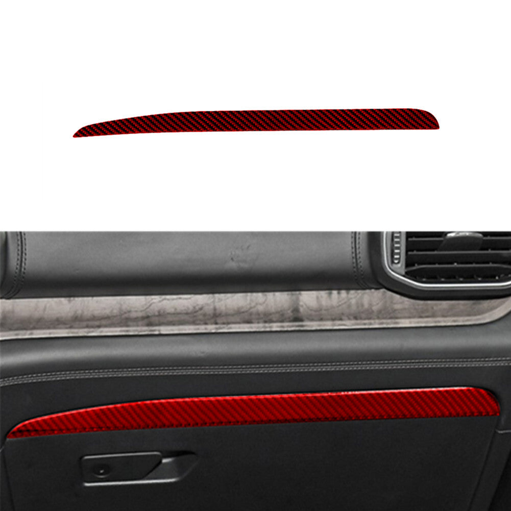 Red Carbon Fiber Glove Box Above Strip Cover Trim for Ford Explorer 2020-2023