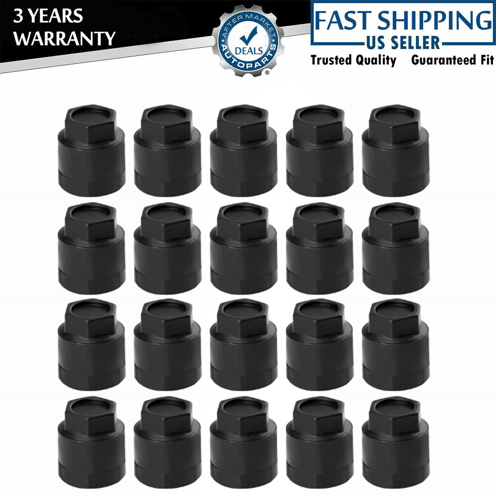 20pcs Black Lug Nut Covers Cap for Buick for Chevrolet Camaro for GMC for Pontiac 10028614 Q