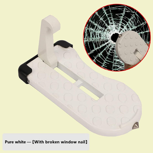 White Folding Car Door Latch Hook Step Foot Pedal Ladder for Jeep Truck SUV
