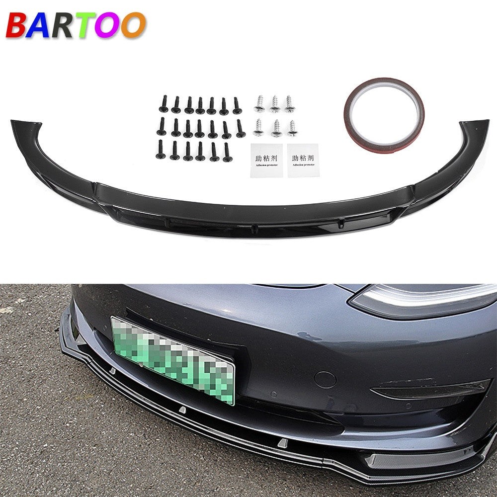 ABS Glossy Black Front Bumper Lip Spoiler Splitter For Model Y 2020-2024 Q