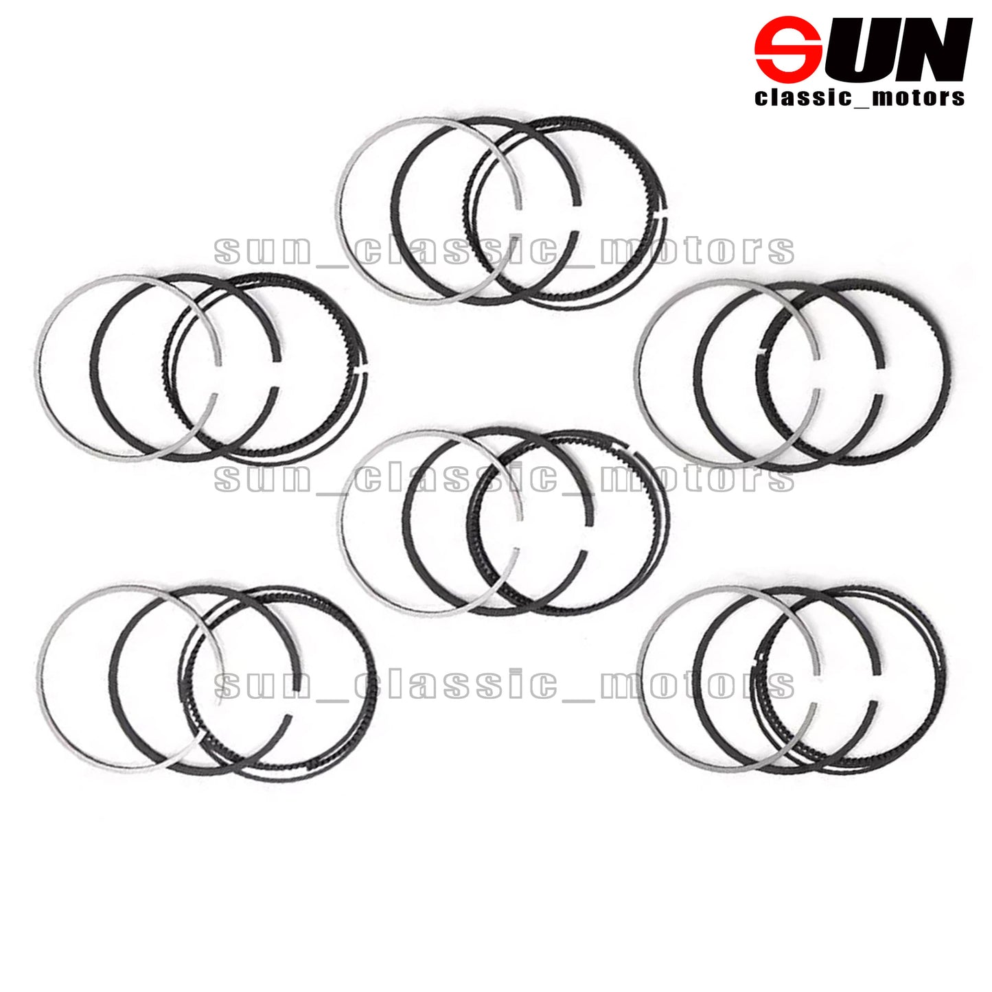 6-Piece Piston Ring Kit STD for 335i, 535i, X6, Z4, E60, E71, E90, N54B30A 3.0-