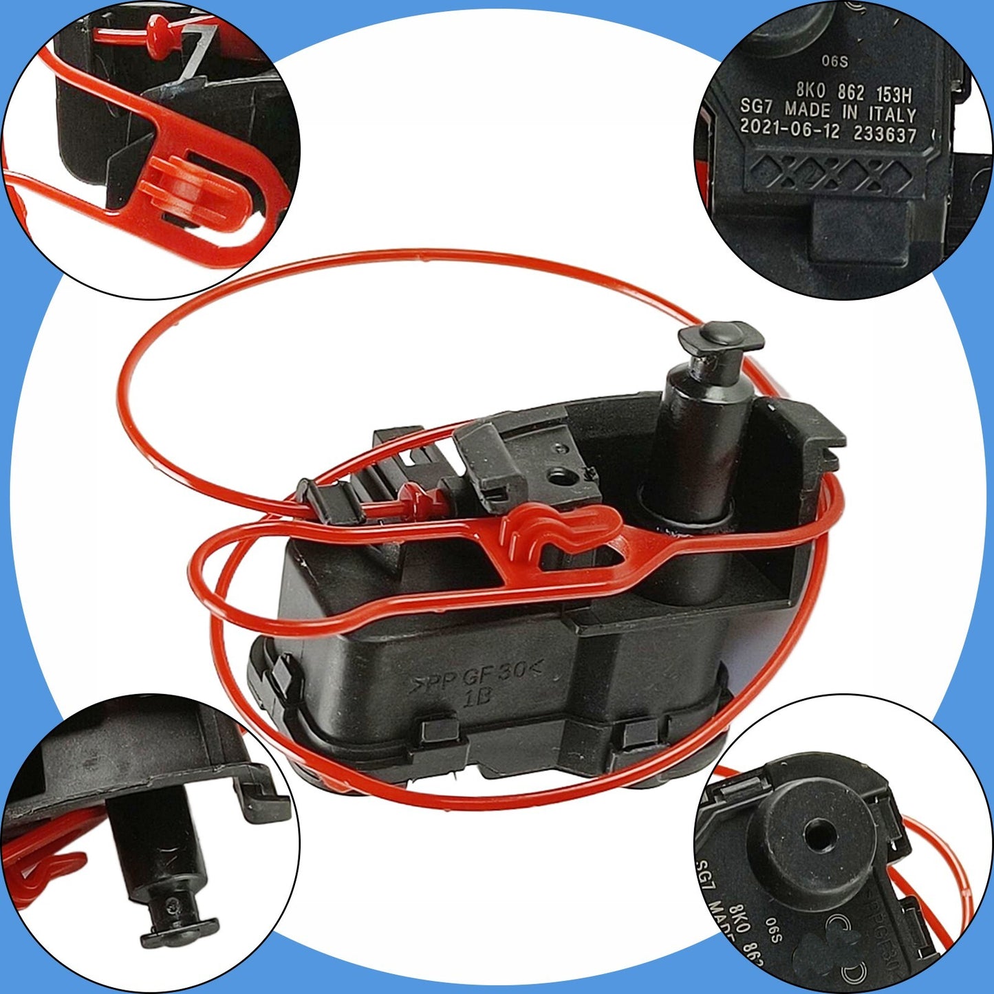 new fuel filler flip-top release lock actuator for Audi A4, A5, S5, Q5, and RS5 (model 8K0862153H). n