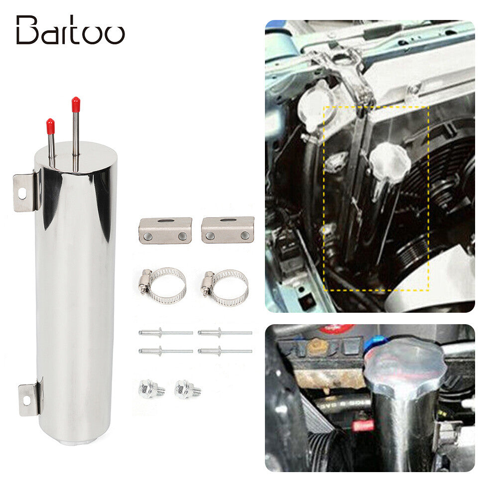 3 X 16 50OZ Polished Stainless Steel Radiator Over Flow Puke Tank Catch Can