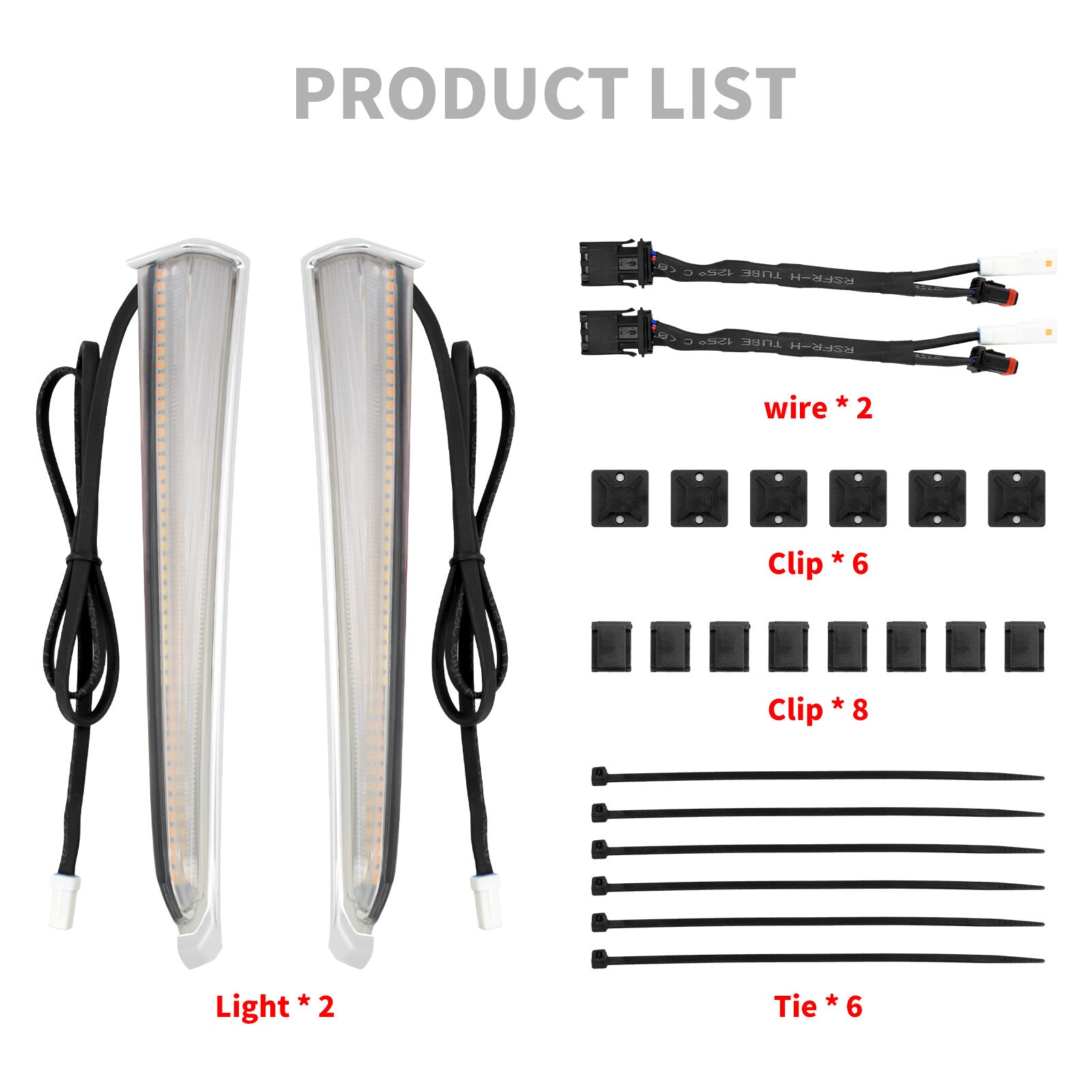 Chrome LED Lower Fairing Running Turn Signal Light Fit For Touring Glide 2014-23 Q