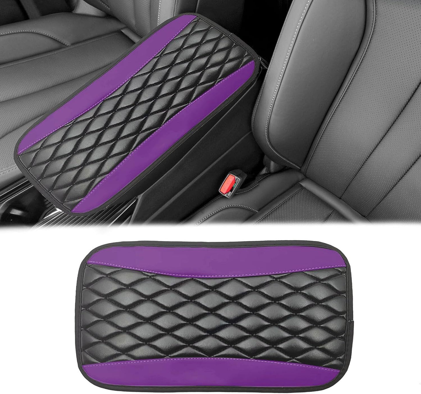 1Universal Car Accessory Armrest Cover Center Console Box Pad Protector Purple