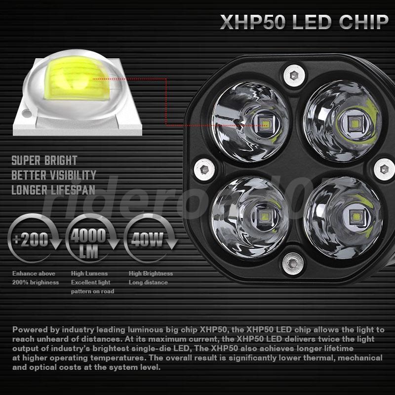 2pcs 3 inch LED Cube Pods Work Light Bar Spot Fog Lamps for Jeep Driving Offroad