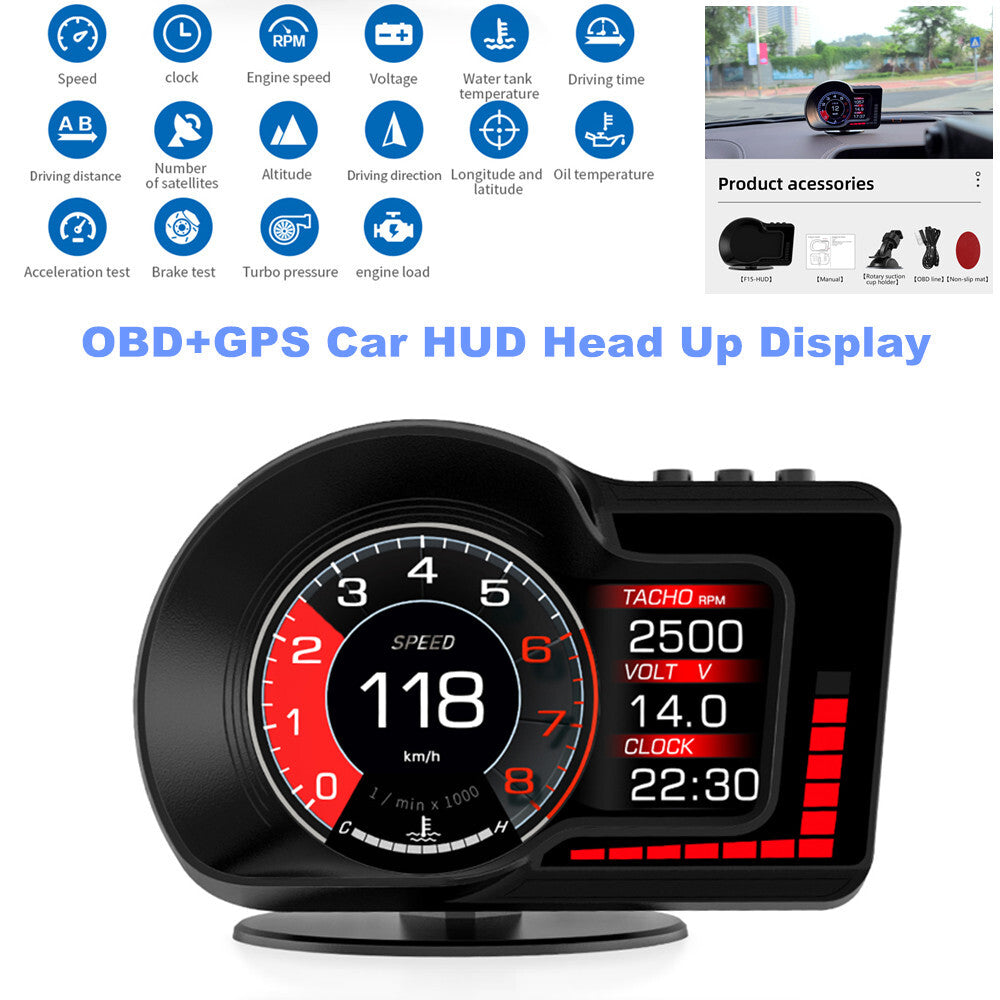 General Motors Intelligent HUD Head-Up Display (OBD + GPS) Intelligent Multifunction Instrument Cluster n