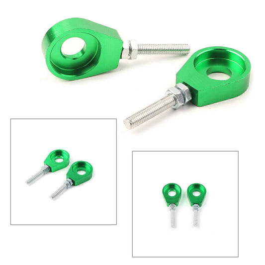 Green 12mm Chain Adjuster Block Tensioner Fit Pit Quad Dirt Bike ATV CRF50 2Pcs