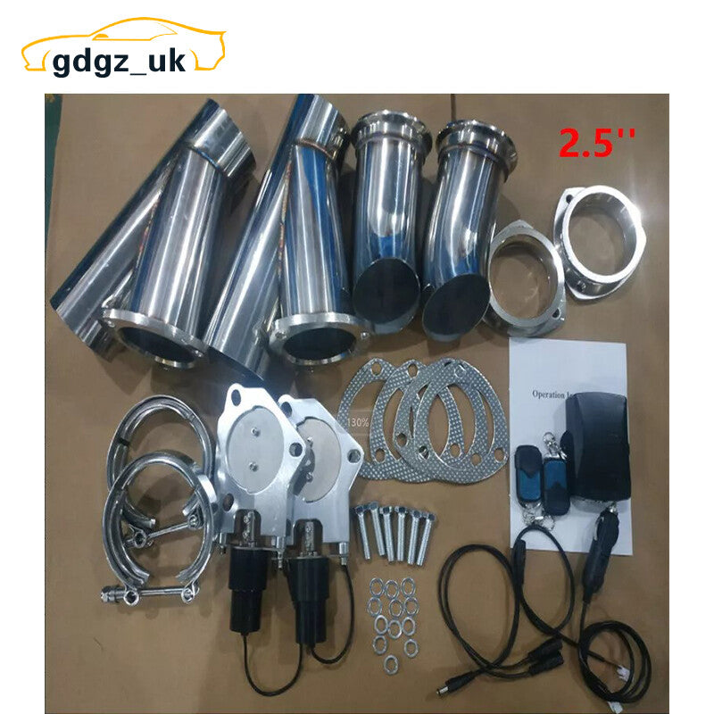 2.5 Dual Electric Exhaust Control Valve E-Valve Y Pipe kit with Remote Switch