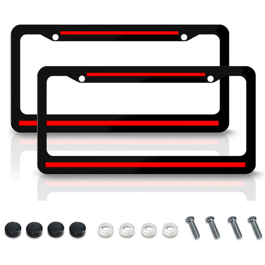 2x Metal Red Line Car License Plate Frame Tag Cover for Chevy Silverado 1500