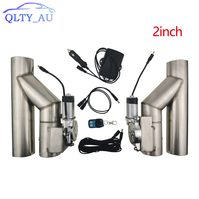 2'' Double Electric Exhaust Valve Y Pipe Single Flap Control Valve Pipe Remote Q