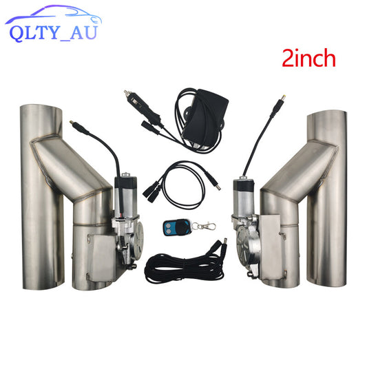 2'' Double Electric Exhaust Valve Y Pipe Single Flap Control Valve Pipe Remote Q