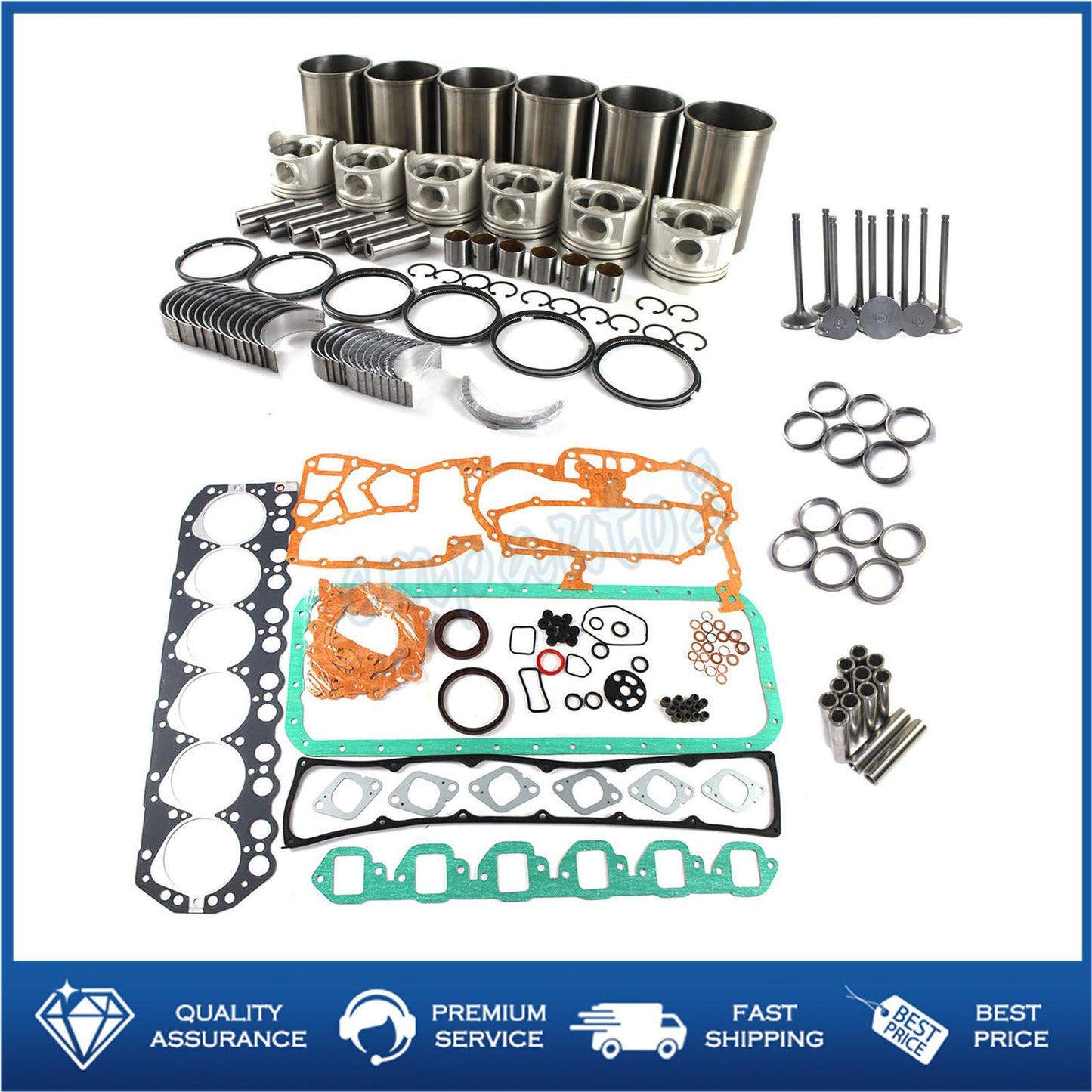 TD42 TD42T Engine Rebuild Kit w/Valves Gasket Piston for Nissan Vehicle Forklift