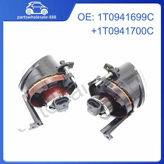 A pair of fog lights with bulbs suitable for Volkswagen for Tiguan models from 2007 to 2011.