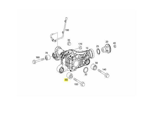 One-piece bushing differential mount suitable for Mercedes W164 X164 W166 GL-CLASS ML-CLASS n