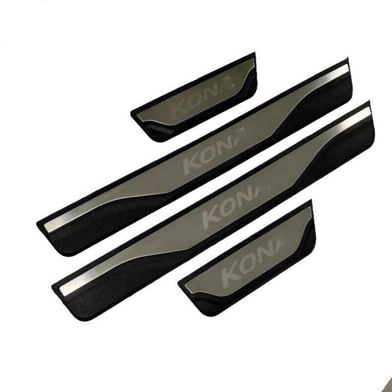 for Hyundai Kona 2018-2023 Door Sill Scuff Guard Mouldings Protector cover Trim