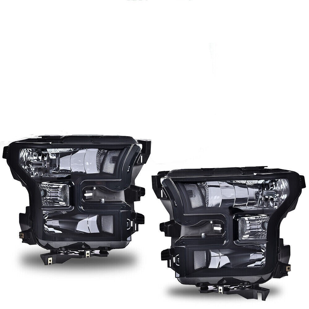 Fits 2015 - 2017 for F150 Smoke Lens Headlight Clear Headlight Left + Right - v