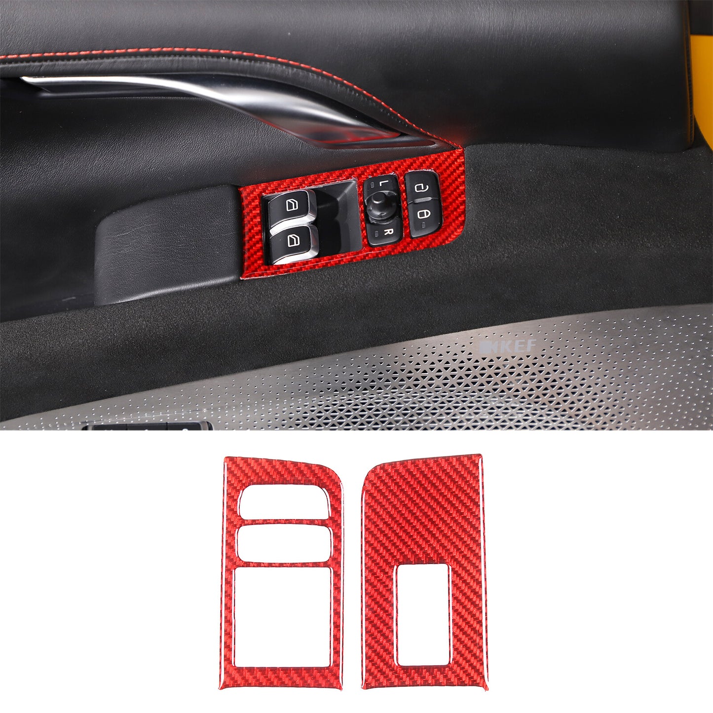 Carbon Fiber Front Fog Lamp Cover Trim 2 Piece for Range Rover Sport 2014-17- v