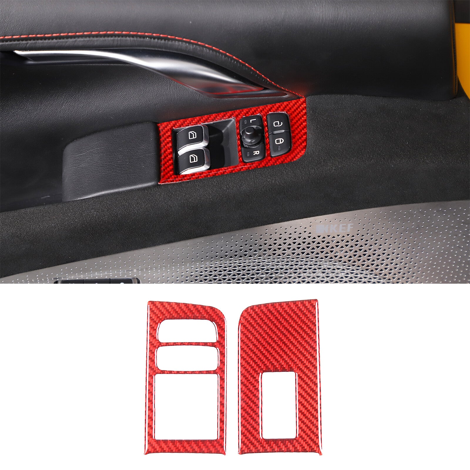 Carbon Fiber Front Fog Lamp Cover Trim 2 Piece for Range Rover Sport 2014-17- v