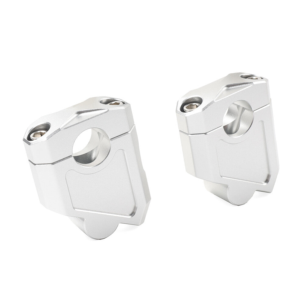 Motorcycle 7/8 22mm Handlebar Bar Mount Clamp Riser Silver for Honda for Suzuki Q