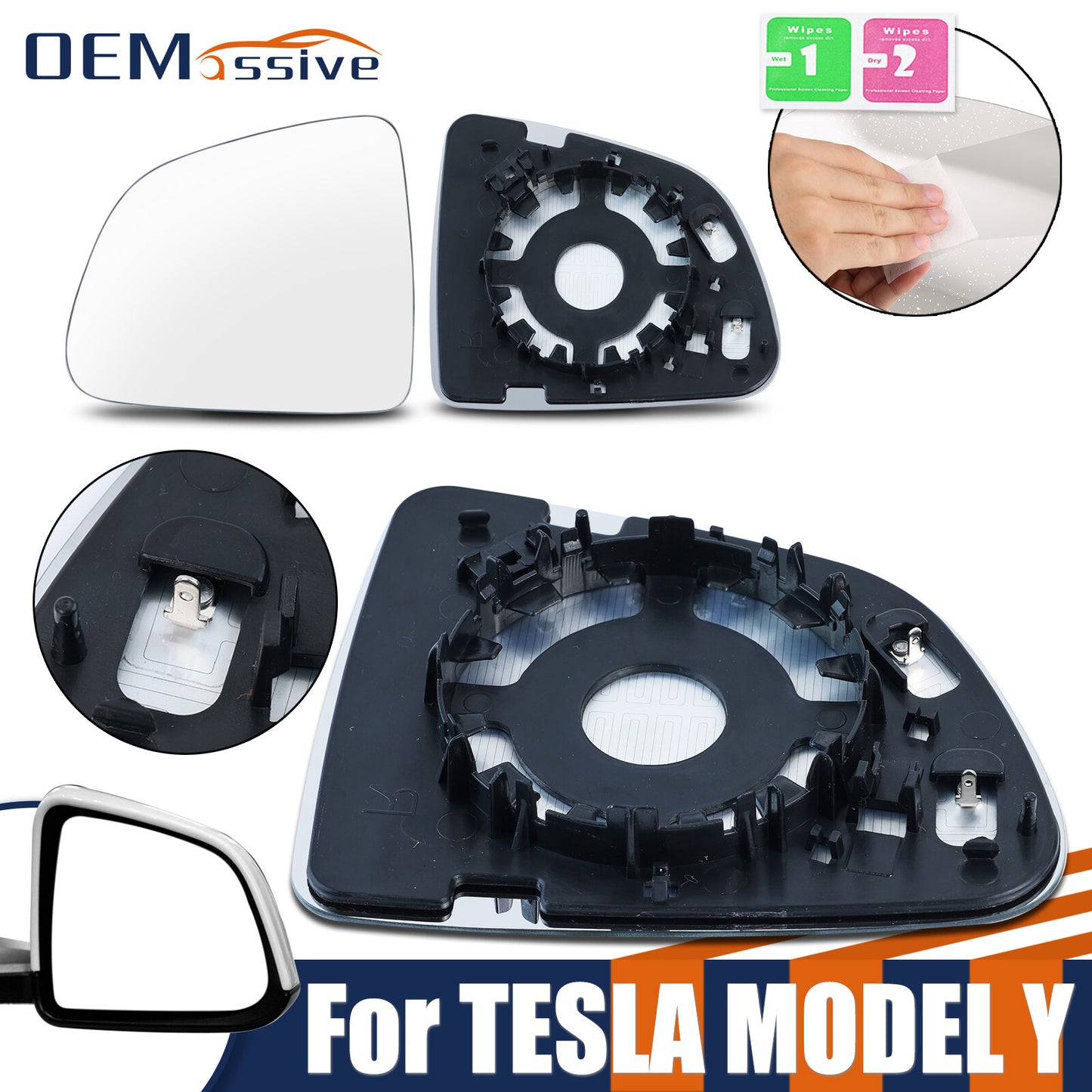 1PCS Left Side Wide Angle Mirror Rearview for Tesla for Model Y 2019-2024 Heated AUS Q