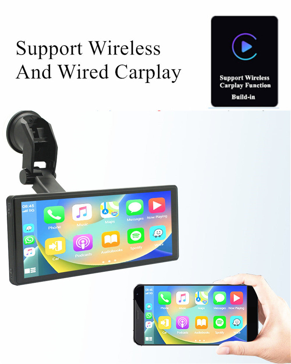 Car radio stereo touchscreen Bluetooth Android auto USB FM player with mirrored connection - n