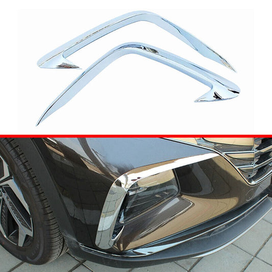 2PCS Chrome Front Fog Light Lamp Spoiler Strip Trim for Hyundai for Tucson 2022-2023 Q