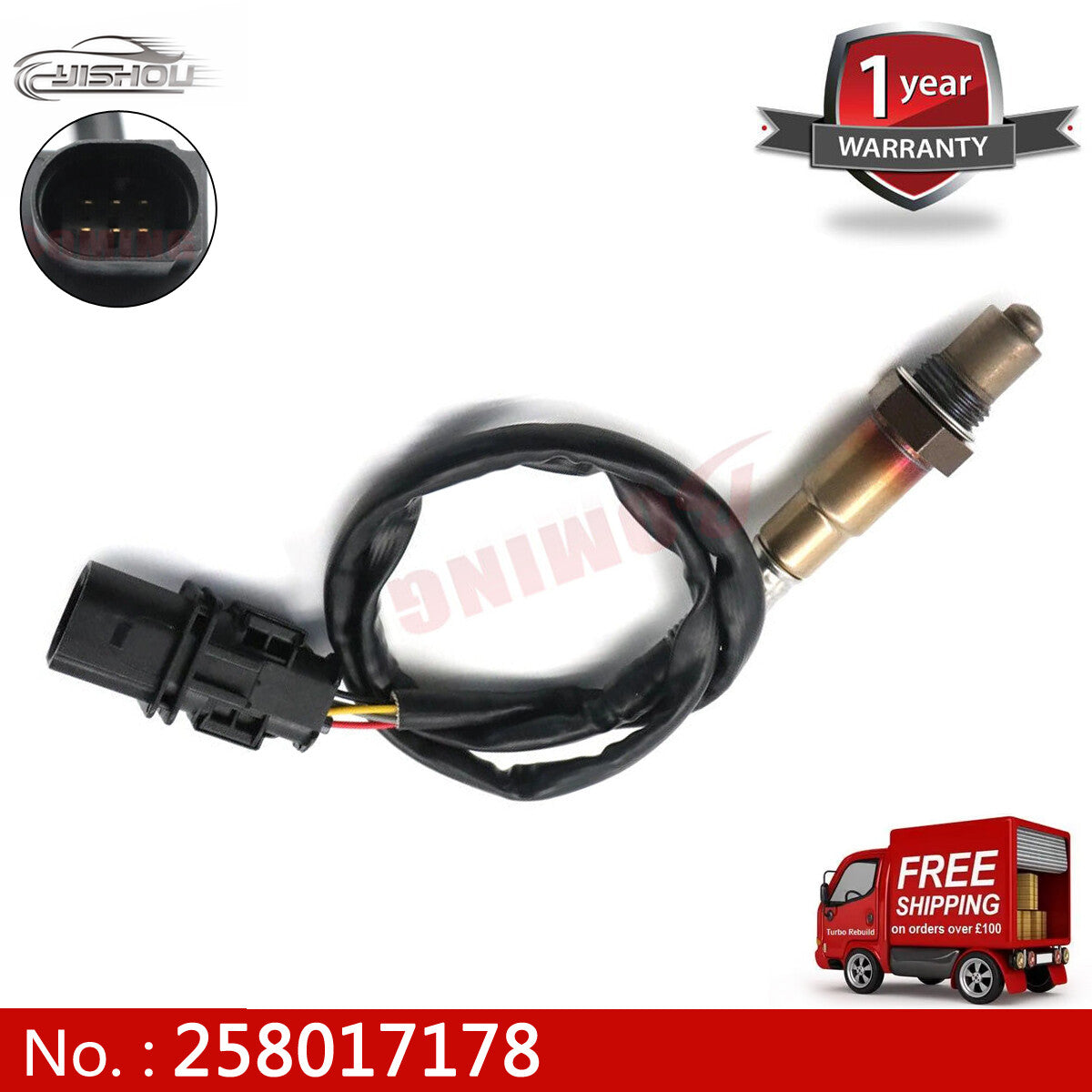 Oxygen sensor compatible with for Audi A1, A3, A5, Q8, for Volkswagen for Golf , for Passat , and Touran. (0258017178)