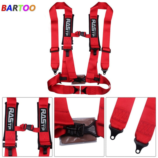 Red 4 Point 3 Racing Style Harness Belt 4PT Camlock Quick Release Q