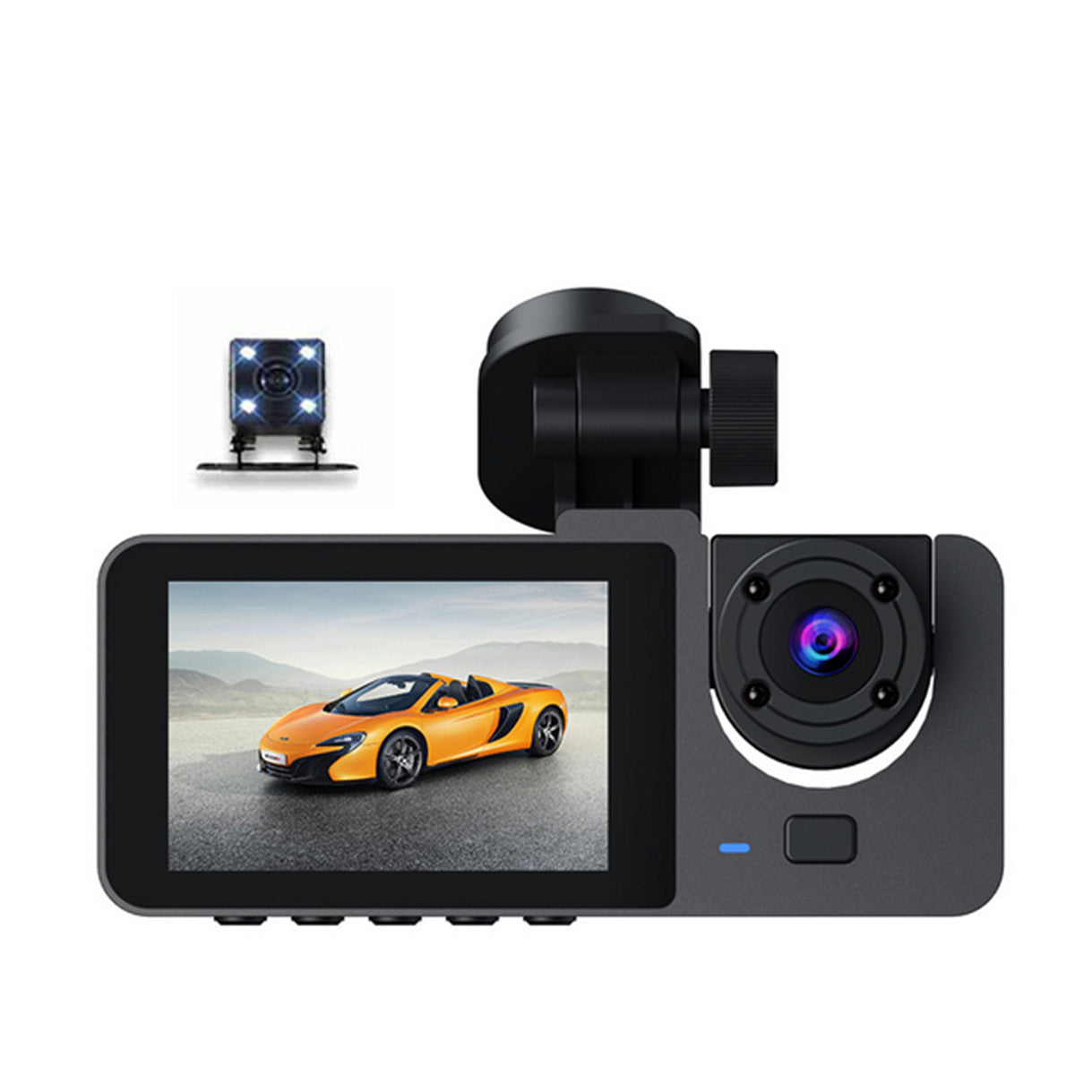 2in 1080P Dual Lens Car DVR Dash Cam Video Recorder Front Inside Rear Camera