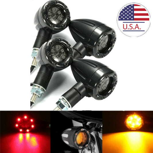 4x 12V Motorbike Bike Turn Signal Light Lamp for Honda Shadow VT ACE Aero Spirit Q