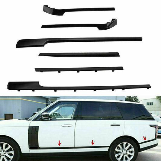 for Range Rover L405 13-21 Piano black Exterior Door Side Molding Trim Strip Kit